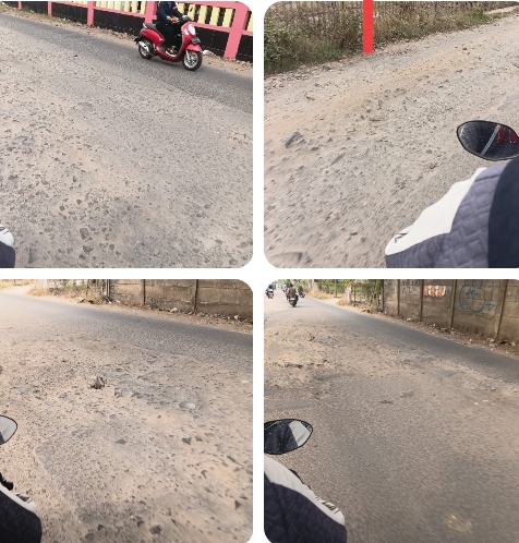 Jalan Raya Pakuhaji, Kabupaten Tangerang, Banten, Mengalami Kerusakan Parah Dan Berlubang, Viral di Media Sosial dan Menuai Keluhan Masyarakat.