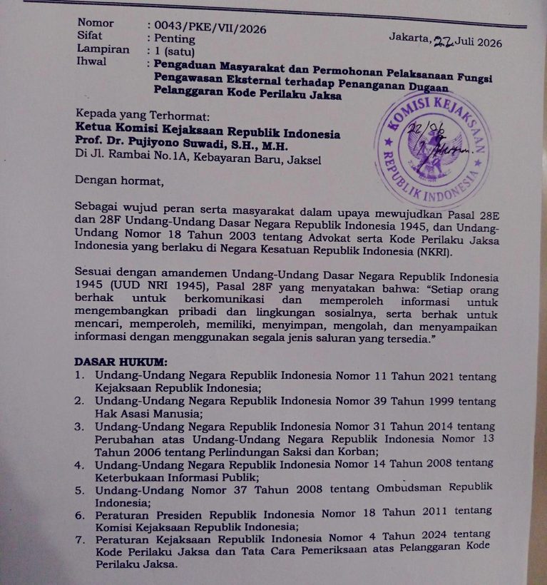 Tiga Bulan Mandek, Aktivis Soroti Integritas Pengawasan Komjak dan Jamwas Kejaksaan Agung